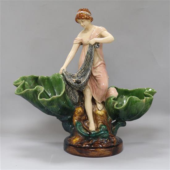 A figurative Barbotine style centrepiece